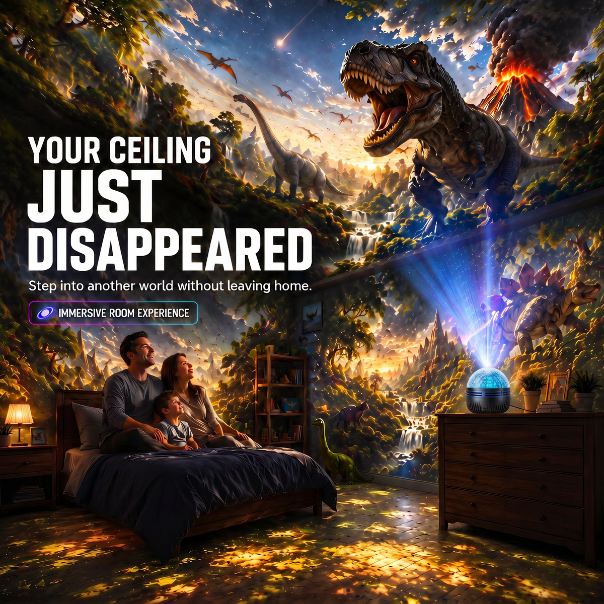 🦖🎁360° pametni holografski projektor zvezdnega neba (HD Smart Dynamic 5D)-SI