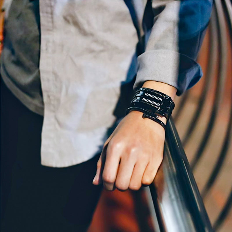 ⌚ ΤΩΡΑ 50% ΕΚΠΤΩΣΗ! 🤓 Ρολόι Cyberpunk Binary LED – «Μόνο οι Geeks το καταλαβαίνουν» – Φουτουριστικό, Μοναδικό και Εντυπωσιακό με Μπλε Οθόνη LED 💙-GR