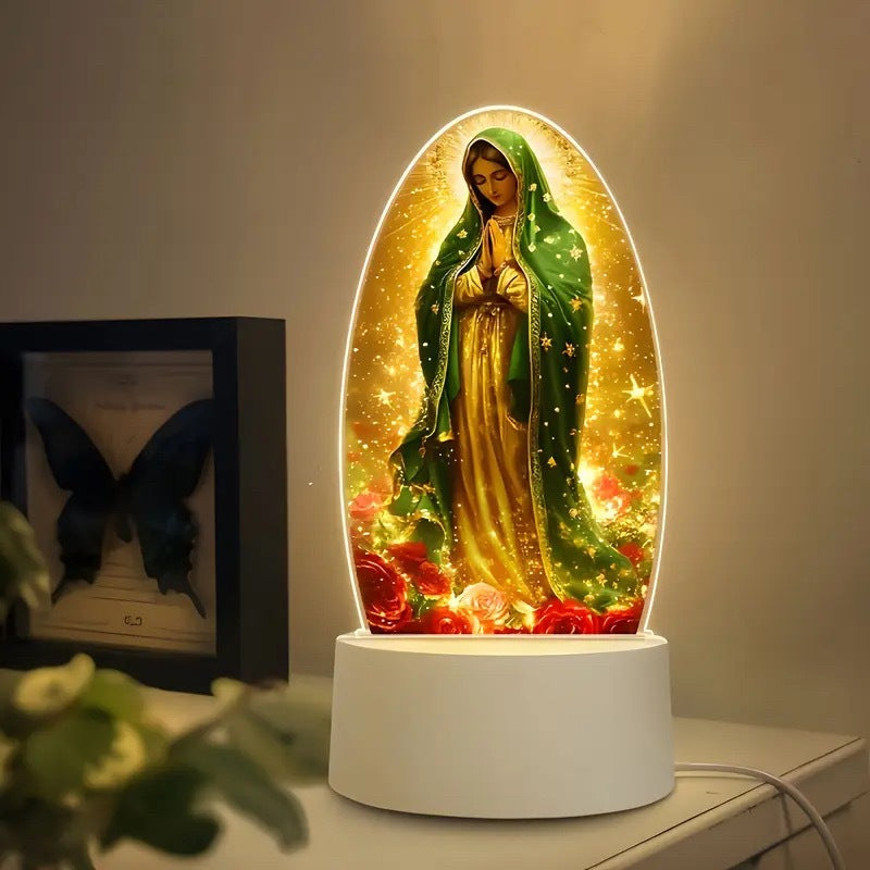 🌙 Mir in vera v eni luči – 3D nočna svetilka z Jezusom-SI