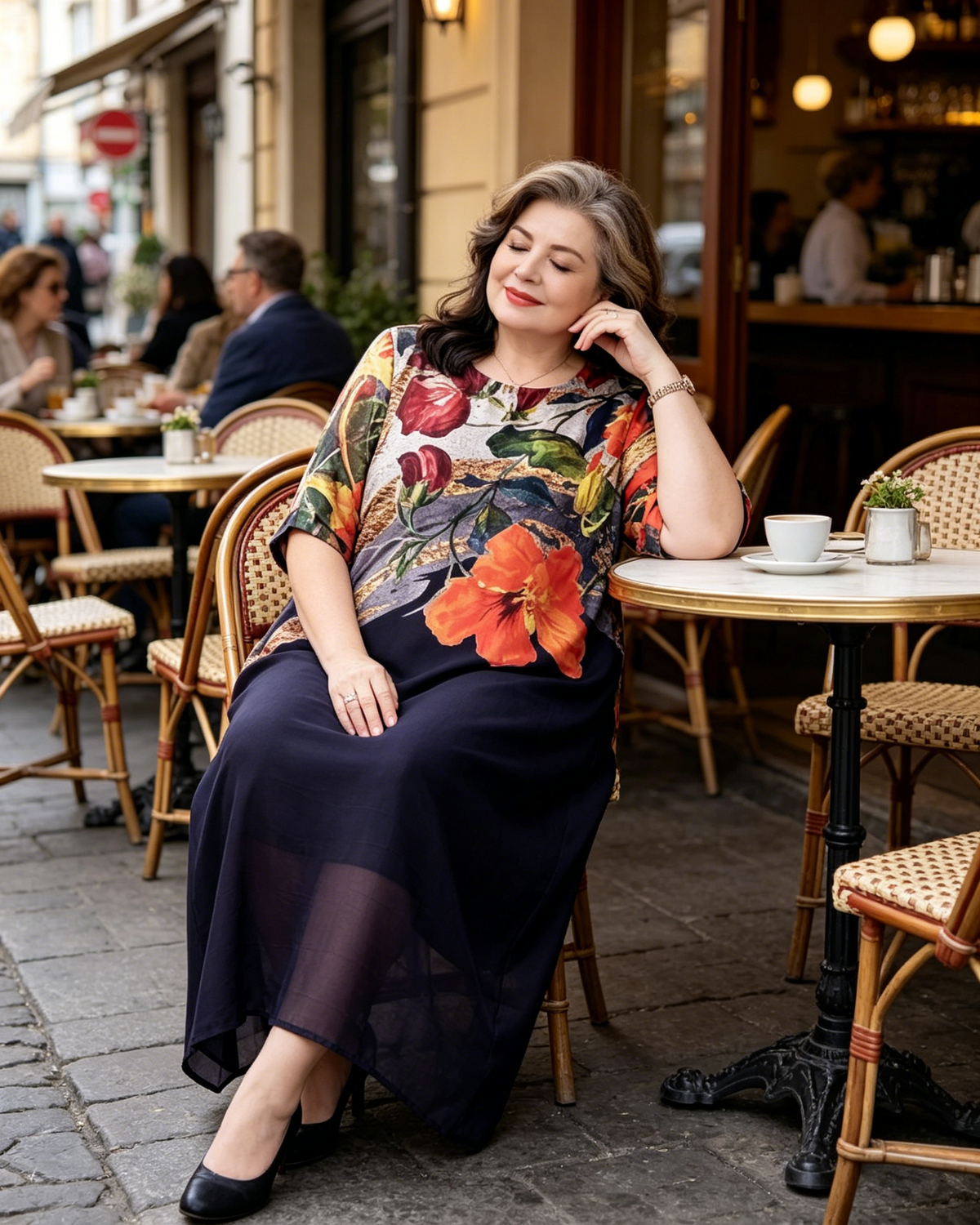 👗Elegantne cvetlične obleke za ženske večjih velikosti-SI