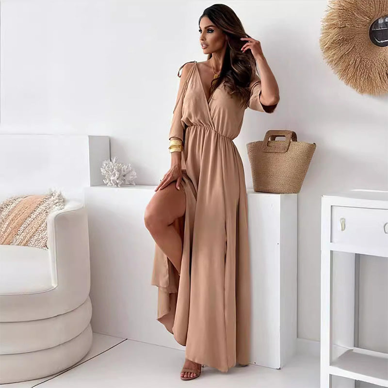 【💖Nauji produktai 2025】👗Elegantiška, seksuali moteriška suknelė su smailia iškirpte-LT