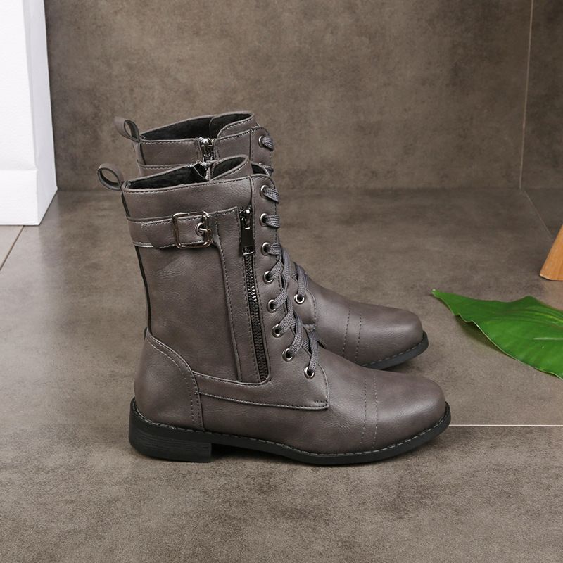 Sieviešu ādas ortopēdiskie apavi ar apaļu purngalu un sānu rāvējslēdzēju👢-LV