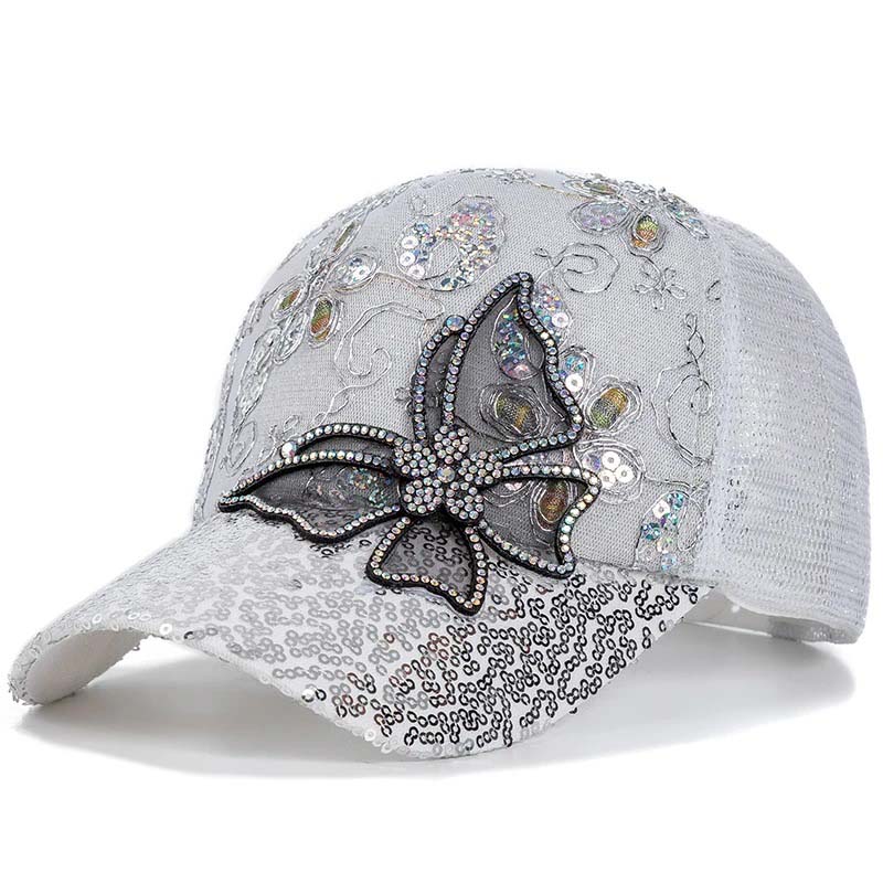 📦 Plačilo ob dostavi – Bleščeča baseball kapa "Kristalni metulj" | Bleščeče dvostranske bleščice, bleščeč dizajn metulja 🧢✨-SI