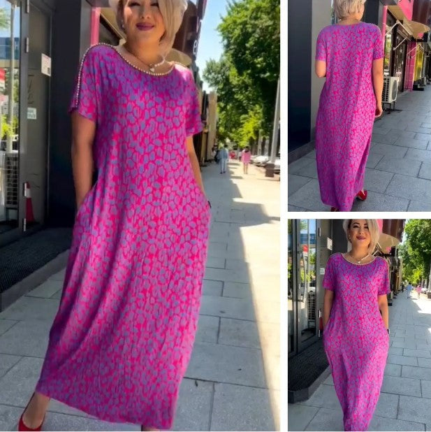 Hot sale-Modna obleka večje velikosti s potiskom-SI