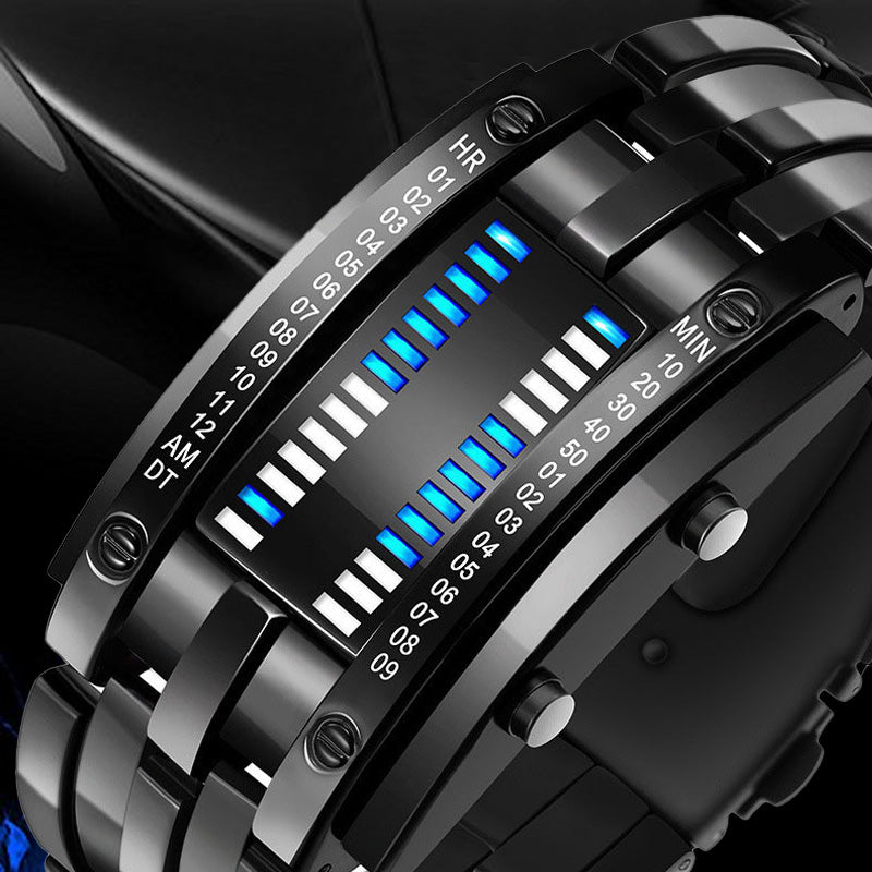 ⌚ DABAR 50 % NUOLAIDA! 🤓 Kiberpanko dvejetainis LED laikrodis – „Tik kompiuterių entuziastai tai supranta“ – futuristinis, unikalus ir akį traukiantis su mėlynu LED ekranu 💙-LT
