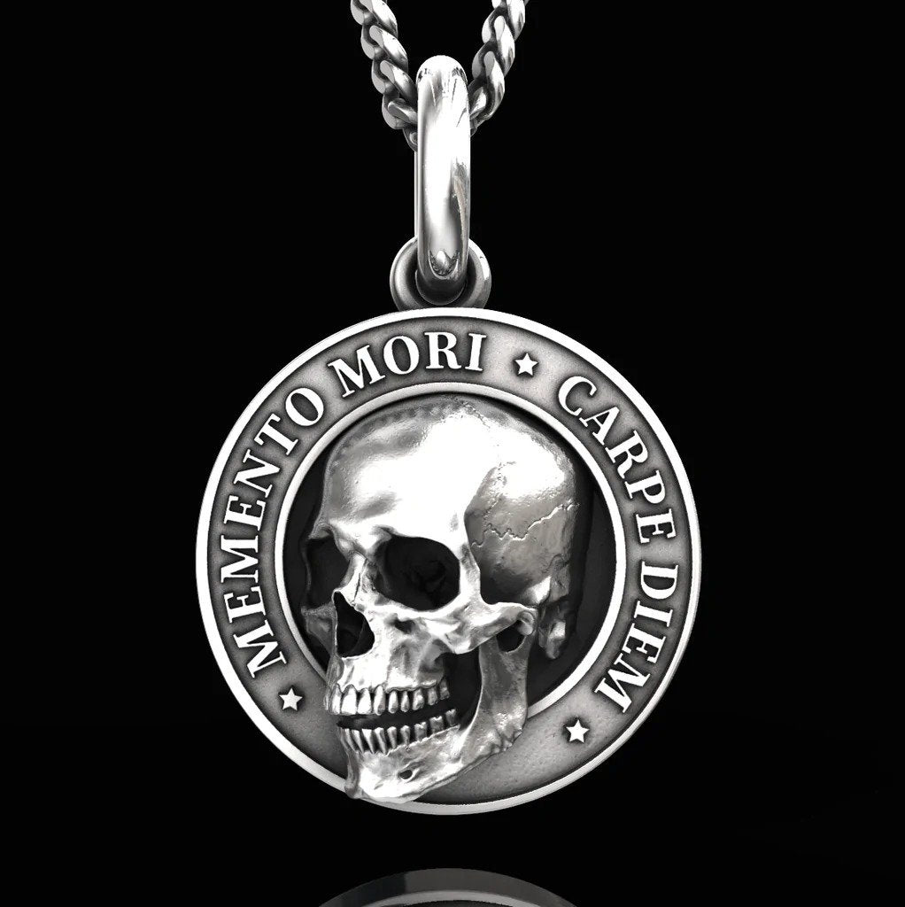 🔥Μενταγιόν Memento Mori με κρανίο-GR