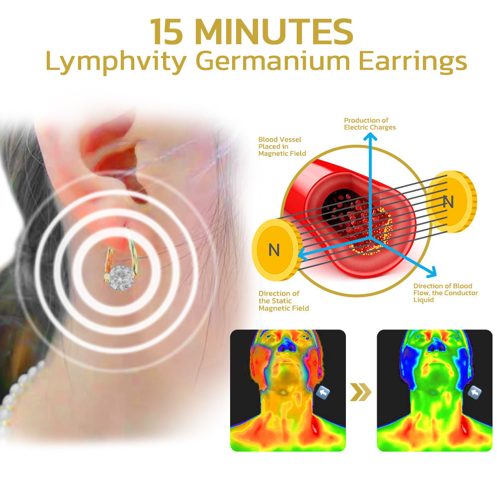 (PASKUTINĖ IŠPARDAVIMO DIENA – 60 % NUOLAIDA) ❤️ „Lymphvity MagneTherapy“ germanio auskarai-LT