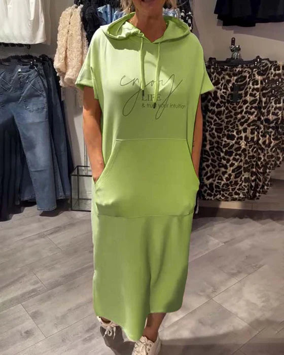 💥🔥👗[S-5XL] Νέο καλοκαιρινό φόρεμα φούτερ μεγάλου μεγέθους, άνετο και αναπνεύσιμο, σε φαρδύ, φαρδύ στυλ για το καλοκαίρι του 2025-GR