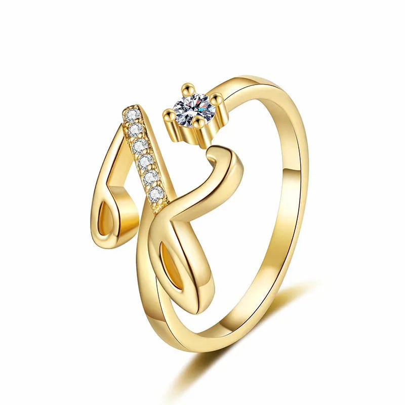 ⏳Časovno omejen 50 % popust⏰Nastavljiv bleščeči začetni prstan za ženske💍-SI