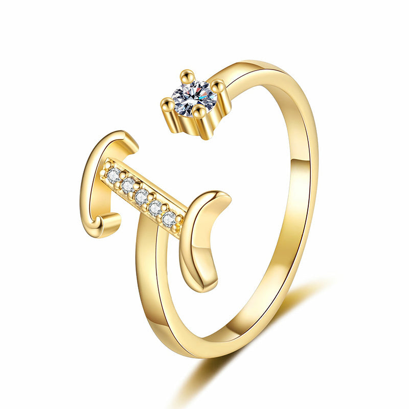 ⏳Časovno omejen 50 % popust⏰Nastavljiv bleščeči začetni prstan za ženske💍-SI