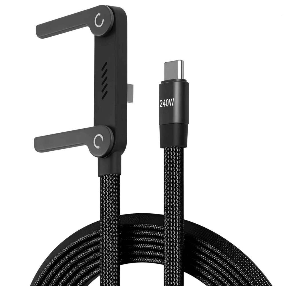 📱 240W pleten kabel za hitro polnjenje z vgrajenim stojalom za telefon - nov zložljiv trpežen kabel USB-C tipa C 2026 (2 kosa)-SI