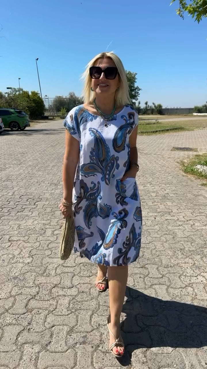Puuvillane ja linane kleit trükiga-EE