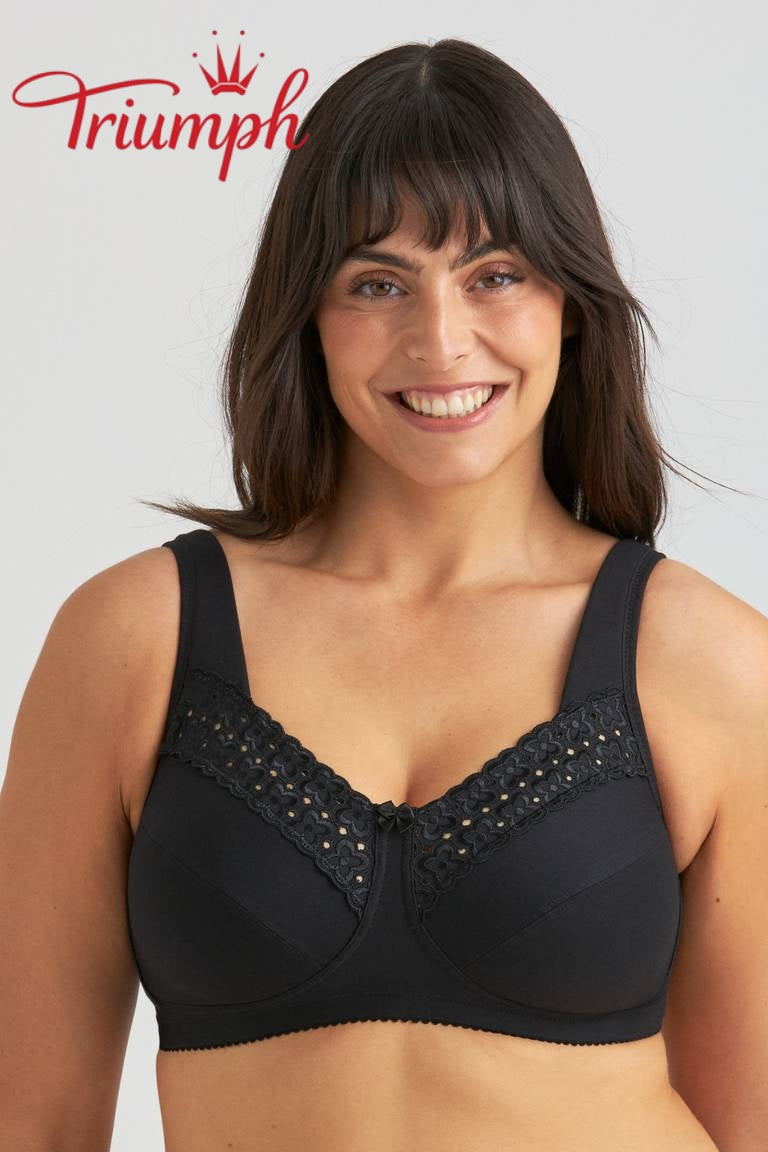 Triumph® 4-delni komplet 🥰 Modrčki iz čistega bombaža z vezeninami — Na voljo v različnih barvah in velikostih-SI