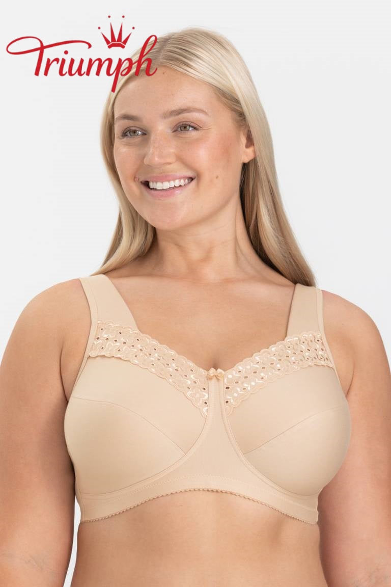 Triumph® 4-delni komplet 🥰 Modrčki iz čistega bombaža z vezeninami — Na voljo v različnih barvah in velikostih-SI