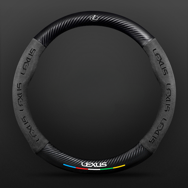 „TrackVibe“ | Juodas anglies pluošto zomšos vairo užvalkalas – neslystantis ir atsparus dilimui-LT