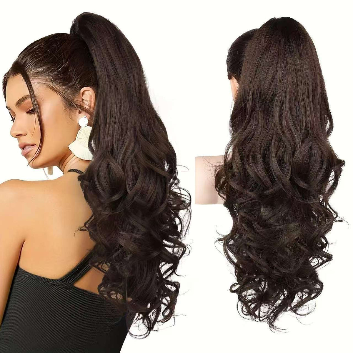 🔥 Časovno omejena promocija – 50 % popusta 👩💕 Lasni podaljški s sponko za čop 🙋‍♀️-SI