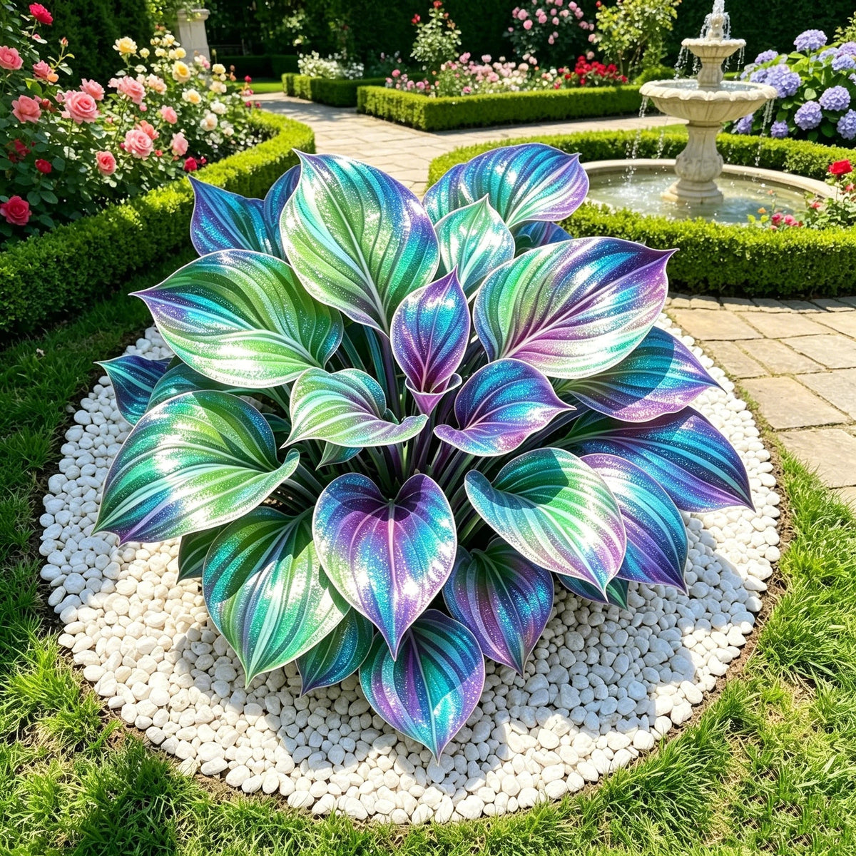 💎 Reta, įvairiaspalvė, opalinė hosta 🌿 Nuostabi lapija, kuri žėri visą sezoną-LT