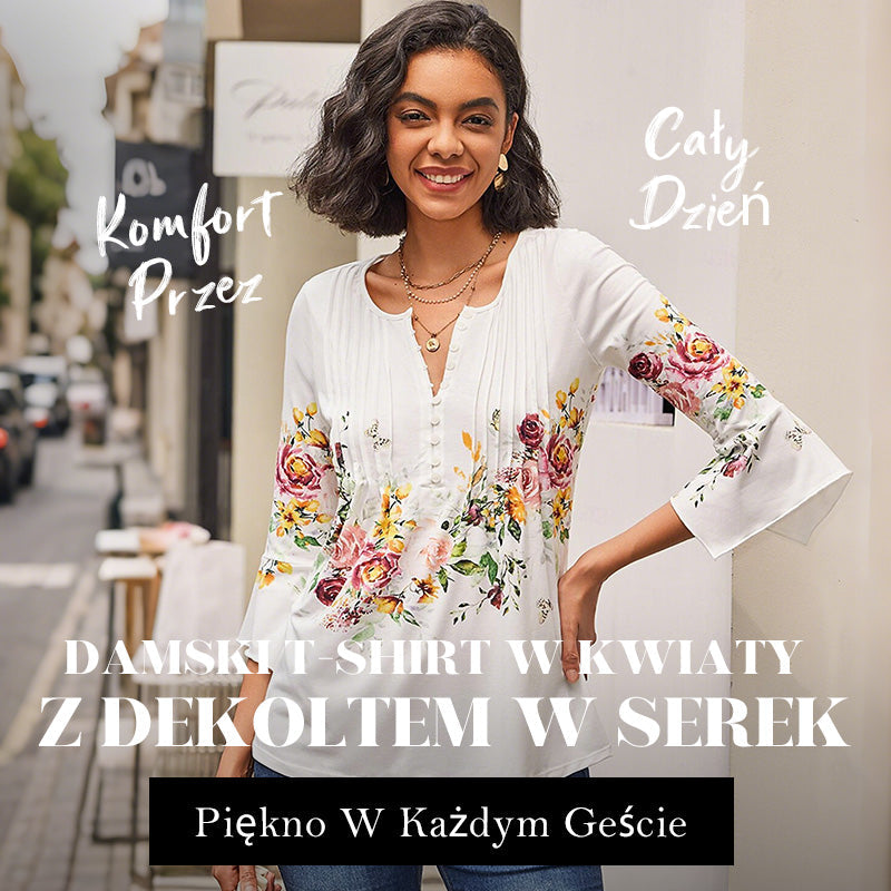 🌺 Γυναικείο Πουκάμισο με Στάμπα και V-Neck✨-GR