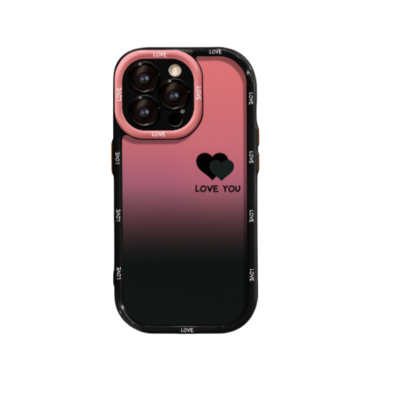 Mat gradientni ovitek za iPhone – LJUBIM TE IN SREČNO, Smiley Designs-SI