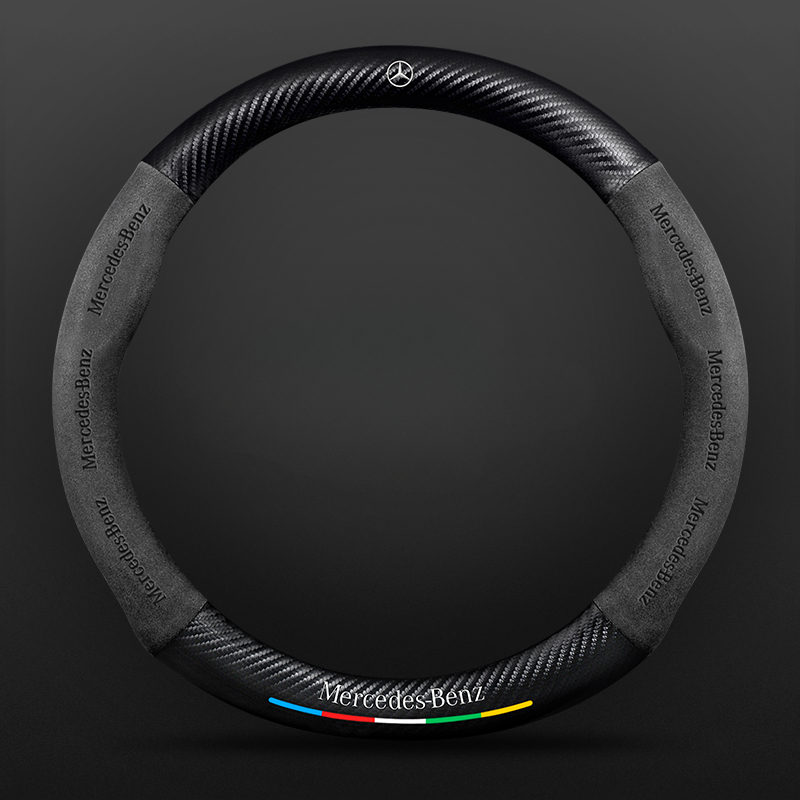 TrackVibe | Κάλυμμα τιμονιού από μαύρο σουέτ άνθρακα – Αντιολισθητικό και ανθεκτικό στη φθορά-GR