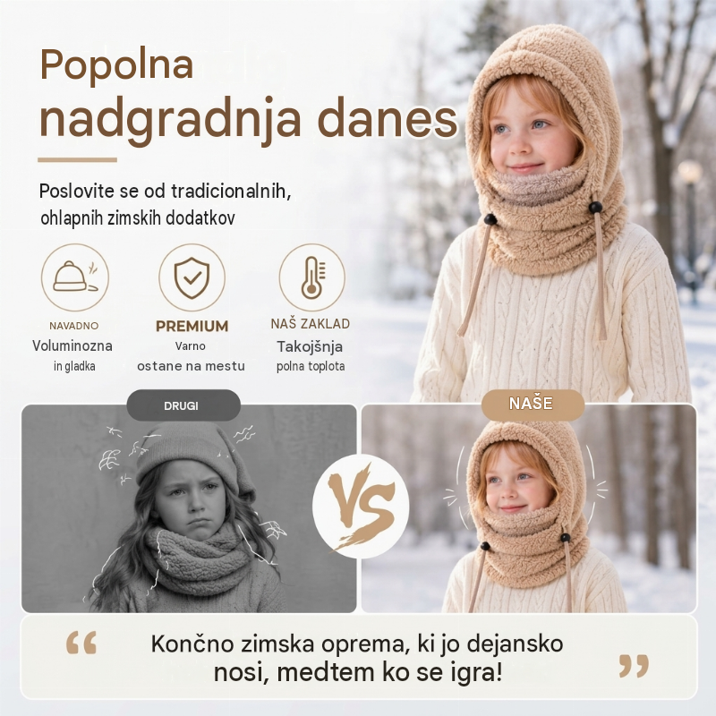 🔥 50 % POPUST 🔥 Vetroodporna in izolacijska kolesarska podkapa za otroke – topla, zračna in udobna za zimo 🚴❄️-SI