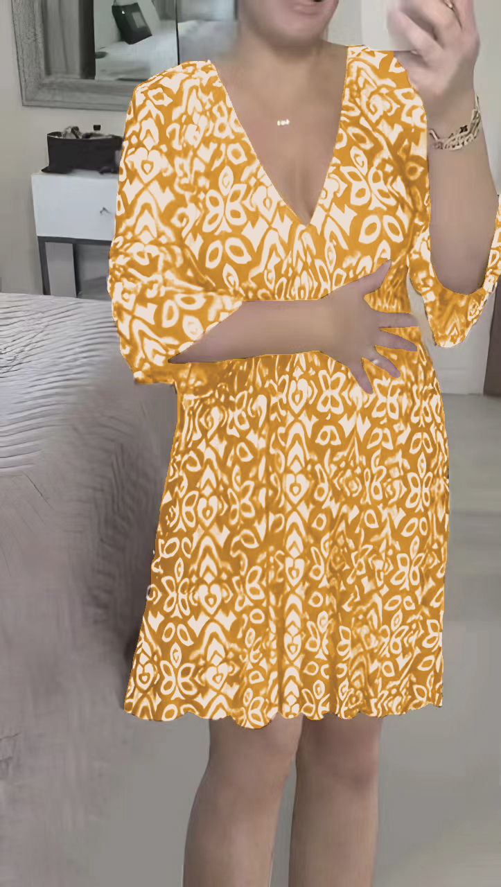 👗Mini suknelė su V formos iškirpte-LT