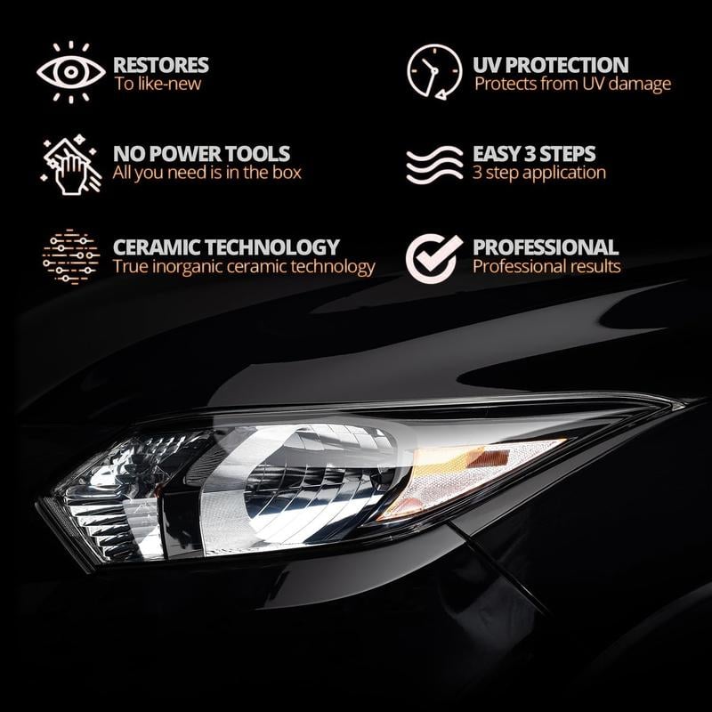🚘 Komplet za obnovo leč žarometov – obnovite jasnost zarošenih in porumenelih leč žarometov 💡-SI