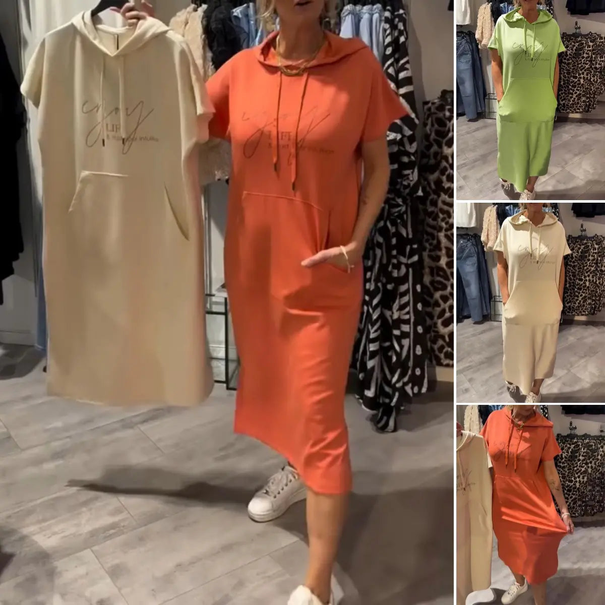 💥🔥👗[S-5XL] Νέο καλοκαιρινό φόρεμα φούτερ μεγάλου μεγέθους, άνετο και αναπνεύσιμο, σε φαρδύ, φαρδύ στυλ για το καλοκαίρι του 2025-GR