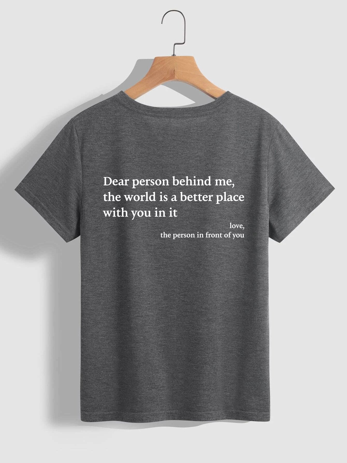 💥Nauji unisex marškinėliai su užrašu „Dear Person Behind Me“ dideliu dydžiu nuo 2025 m.-LT