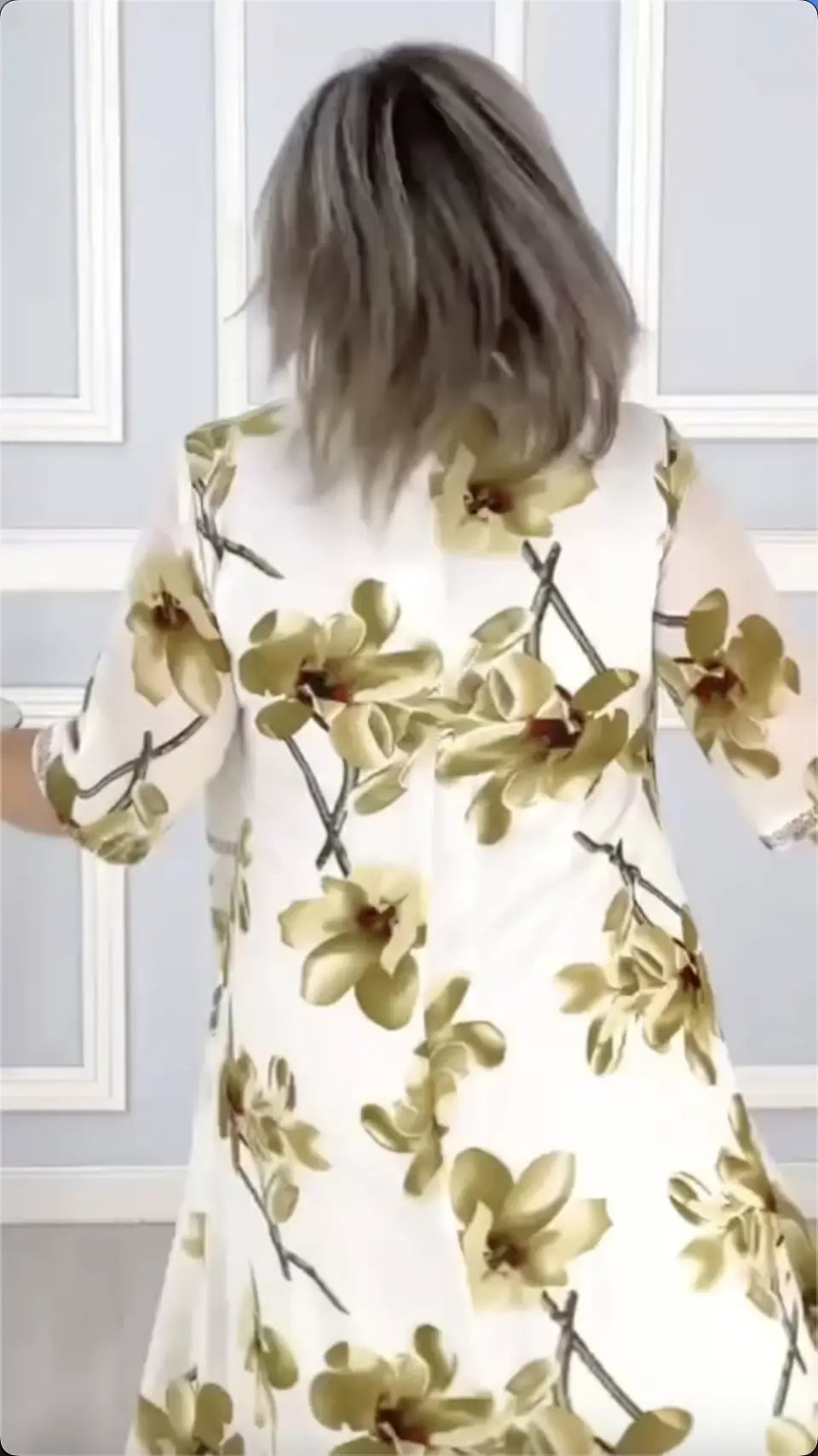 Nove modne potiskane obleke iz šifona velikosti 🌸2025-SI