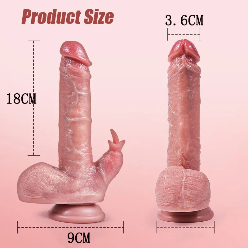 [Pravilnik o zasebnosti] DonJuan - Vibrirajoča stimulacija klitorisa, toplota, 7 sunkov in nihanj, 10 vibracij, realističen dildo, dolžina 18 cm #JB51-SI