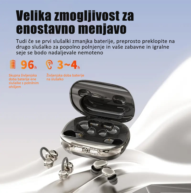 Brezžične slušalke 3 v 1 s polnilno enoto (power bank)