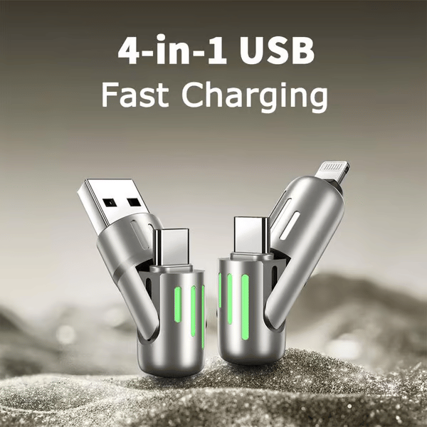 🔥Καλώδιο φόρτισης USB 4 σε 1, Γρήγορη φόρτιση⚡-GR
