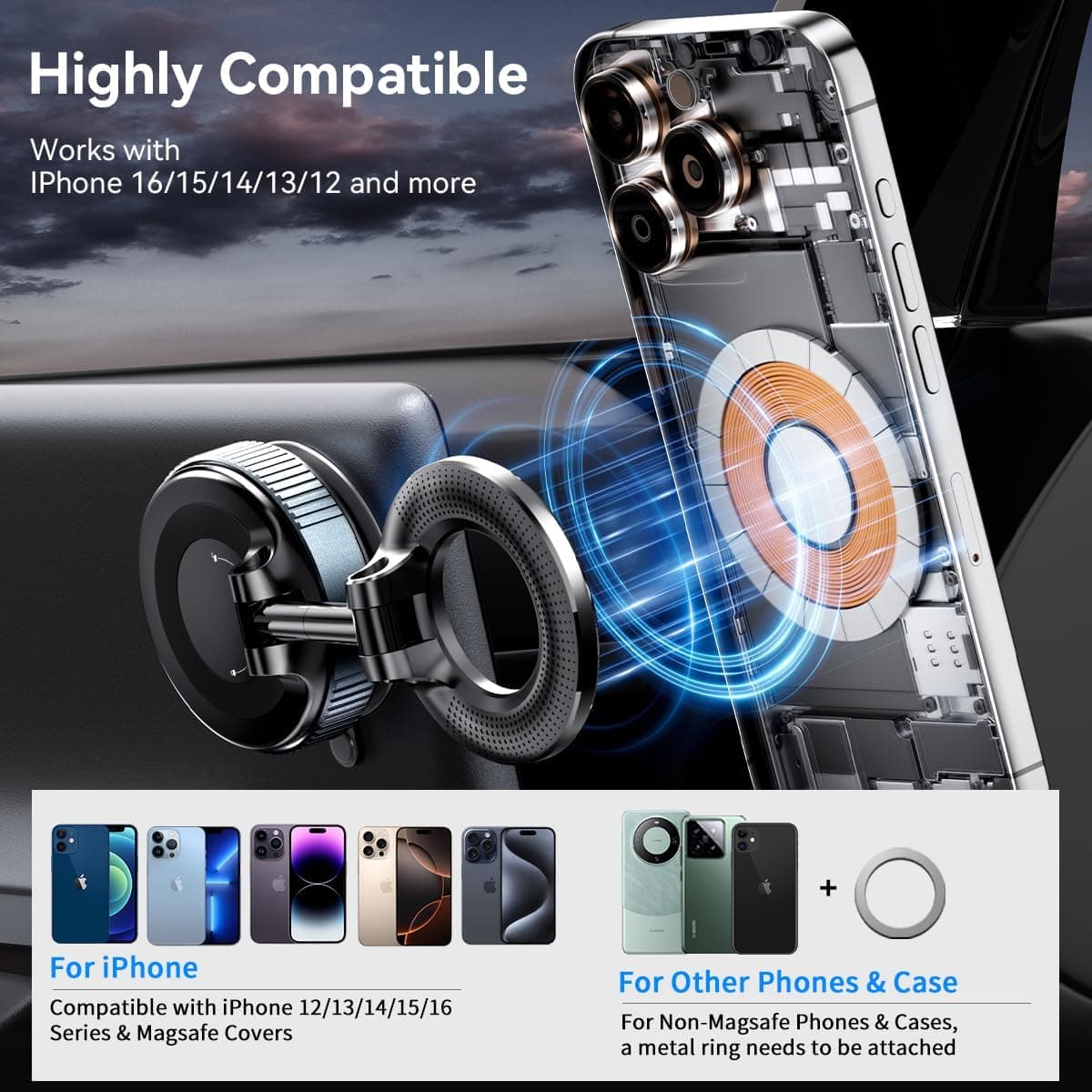 „Woyuosn“ vakuuminiai magnetiniai telefono laikikliai automobiliui-LT