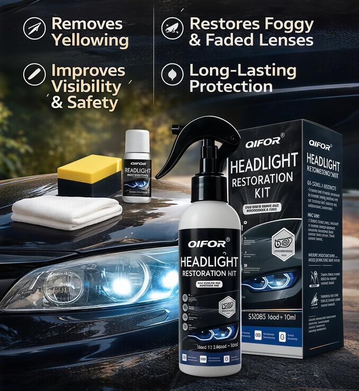 🚘 Komplet za obnovo leč žarometov – obnovite jasnost zarošenih in porumenelih leč žarometov 💡-SI