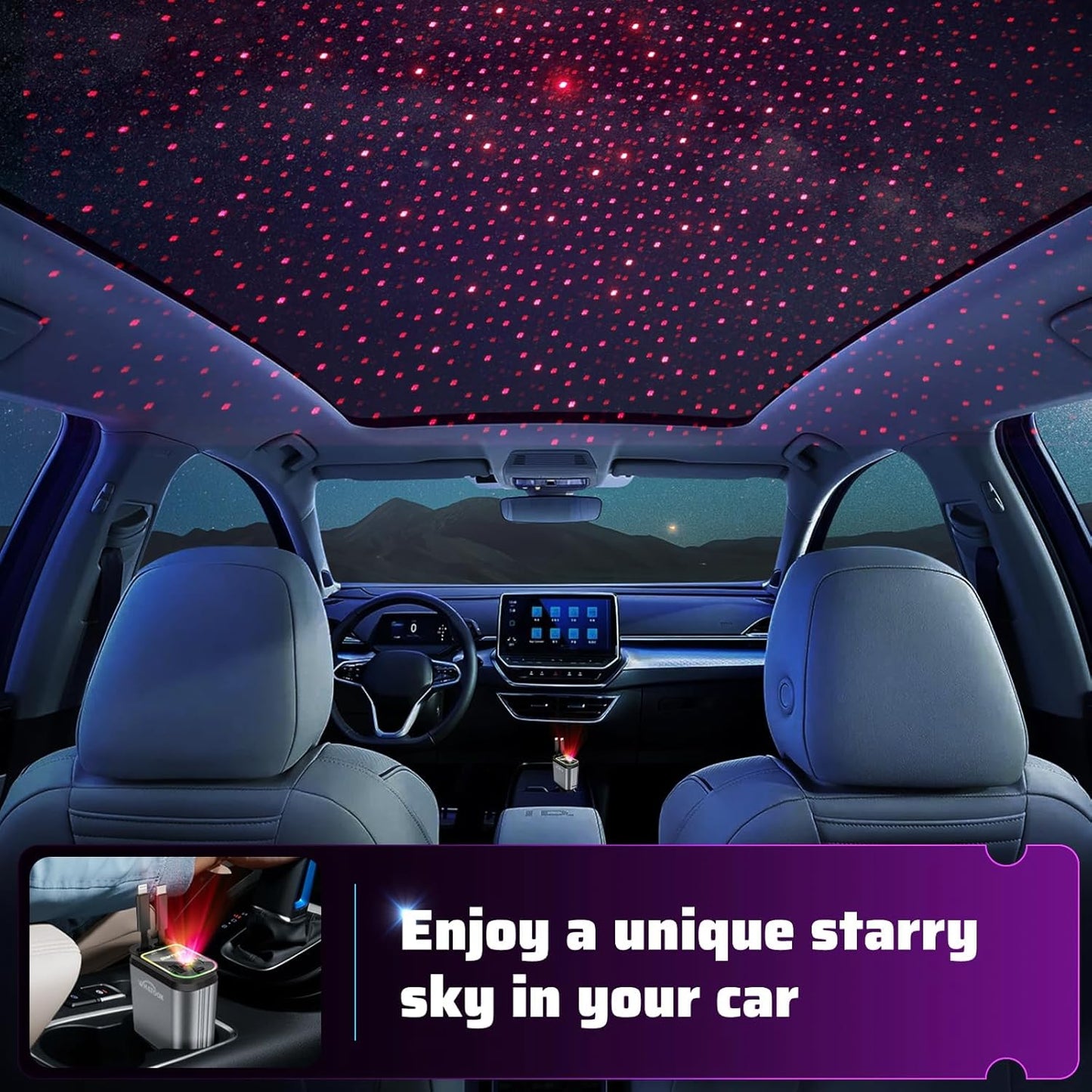 2025 m. naujas modelis su ištraukiamu „Starlight“ 4 viename automobiliniu greituoju mobiliojo telefono įkrovikliu-LT