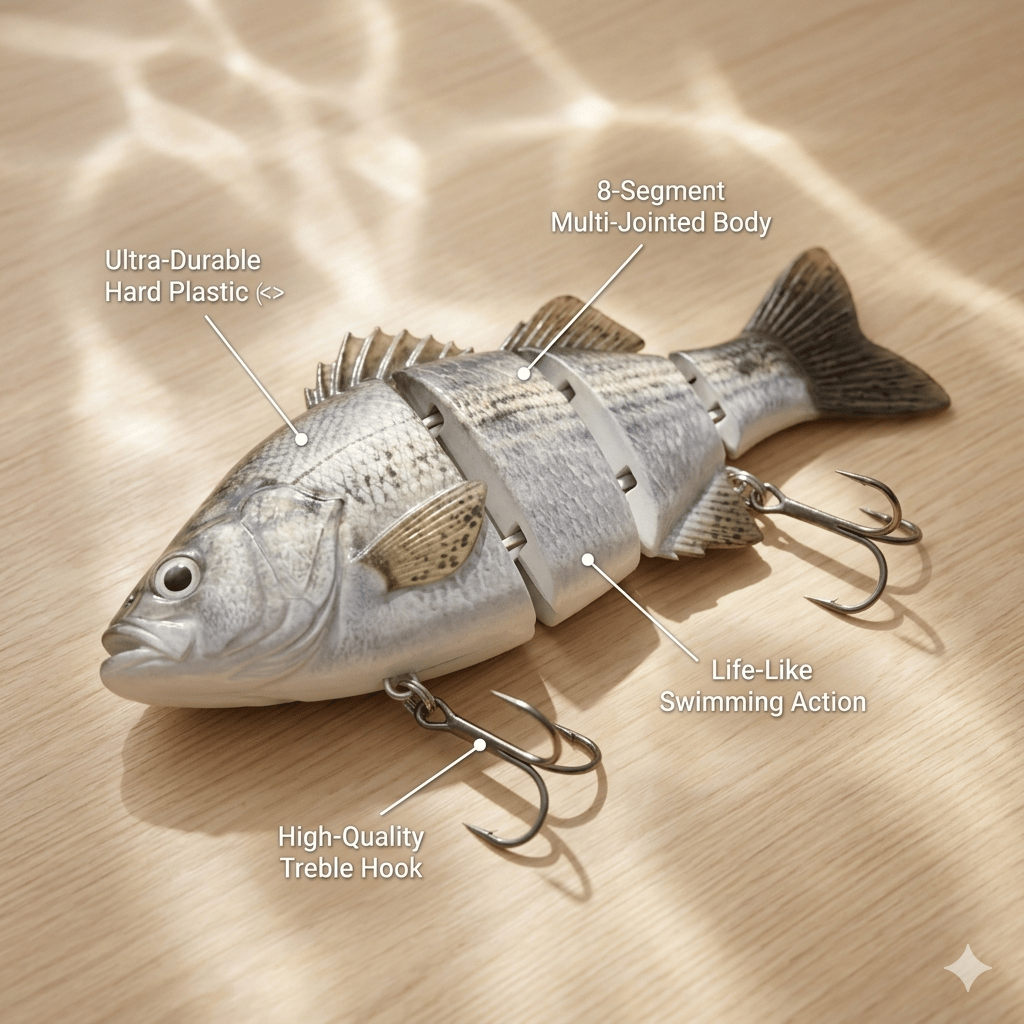 🌊Prevladajte vodo: Ozark Trail 5-palčna večdelna vaba za belega brancina🐟-SI