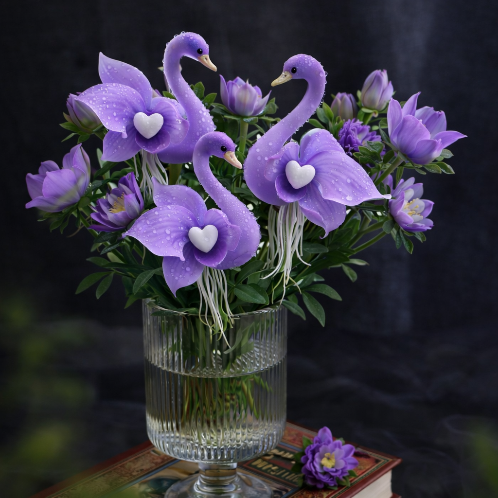 🔥 Pavasario išpardavimas -50%! ✨ Žavingi „Purple Swan Blossom“ žiedai – unikalus grožis jūsų sodui-LT