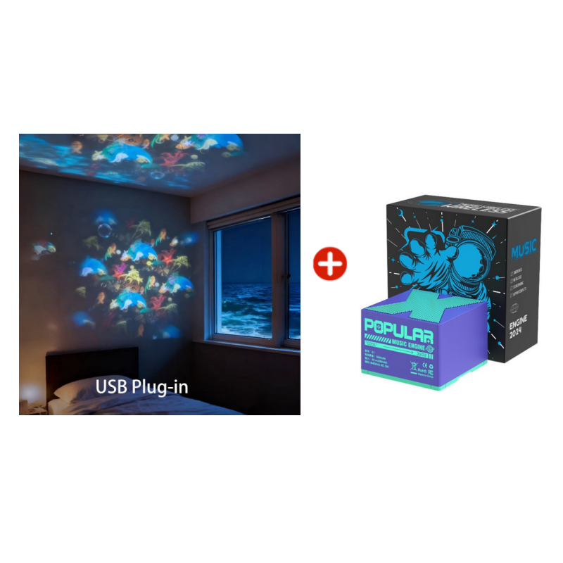 ✨Dinamična vrtljiva LED projekcijska svetilka-SI