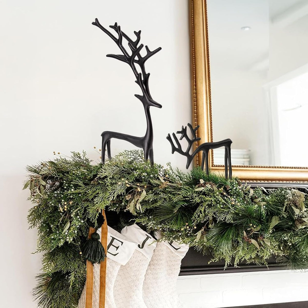 🎅Božična uspešnica 🦌 Črna figurica severnega jelena, božična dekoracija-SI