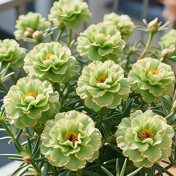 Zlata čipkasta portulaka🌸✨ Čudoviti dvojni cvetovi za lahkotno poletno barvanje-SI