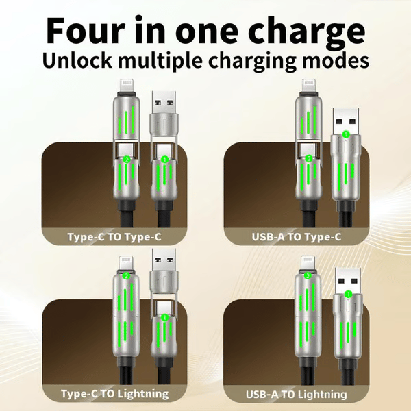 🔥Καλώδιο φόρτισης USB 4 σε 1, Γρήγορη φόρτιση⚡-GR