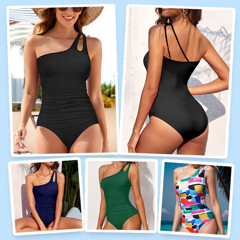 🔥 Tallas S-2XL 🍀 Traje de baño de una pieza con hombros descubiertos para mujer 🏖️👙-ES