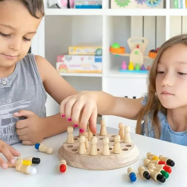 【👶Izboljšajte otrokovo logično mišljenje in okrepite družinske odnose】Lesene spominske in barvne igre za otroke in odrasle-SI