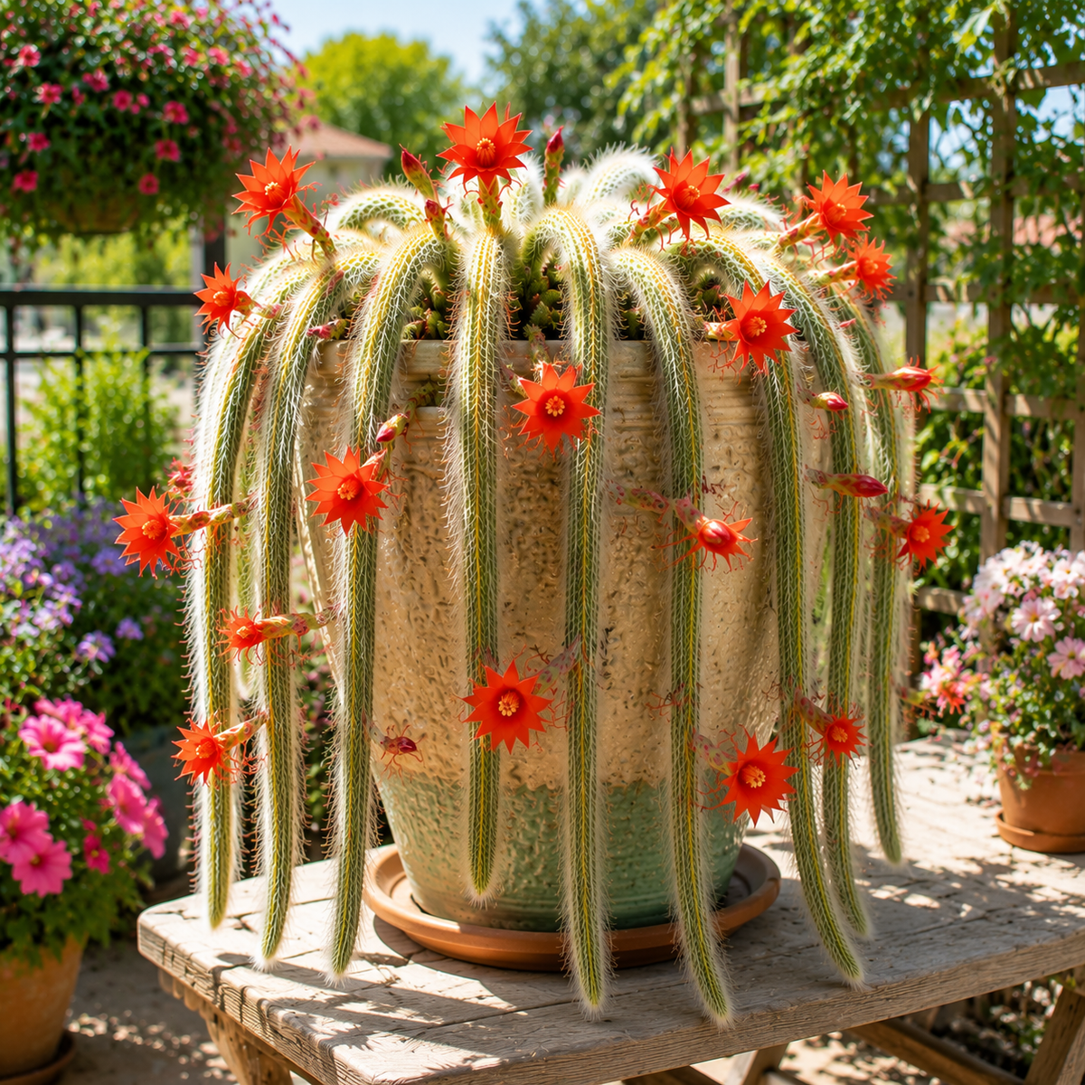 🌵Redki kaktus opičjega repa - živi slap mehke, puhaste lepote-SI
