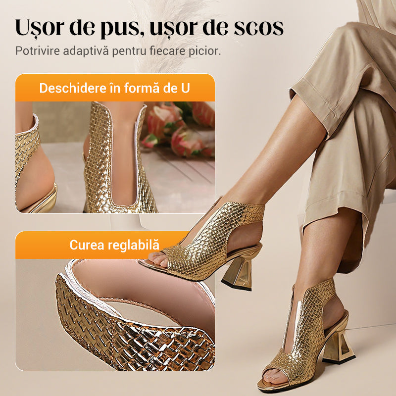🏖️👠Elegantni sandali z visoko peto in odprtim prstom za ženske – vitke noge, udobna hoja 👡-SI