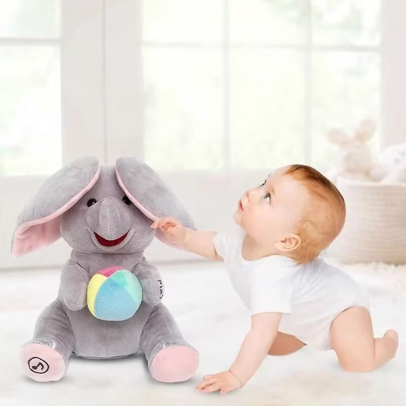 🎁🐘 Prikupna plišasta igrača slon za igranje skrivalnic-SI