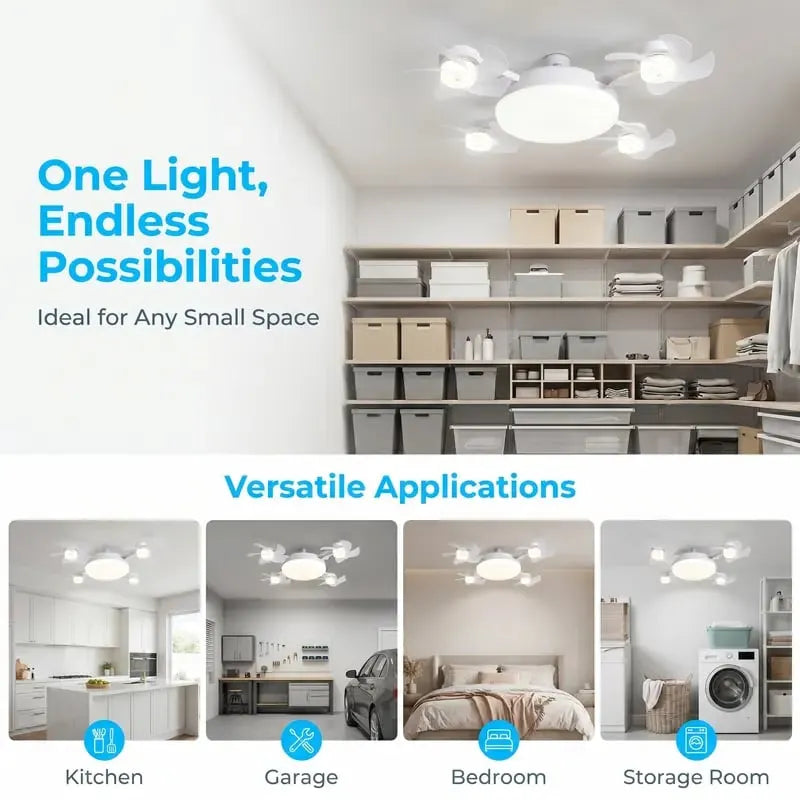 Moderna stropna ventilatorska svetilka z navojem E27 (model 2026) - tihi 2-v-1 LED ventilator z daljinskim upravljalnikom-SI