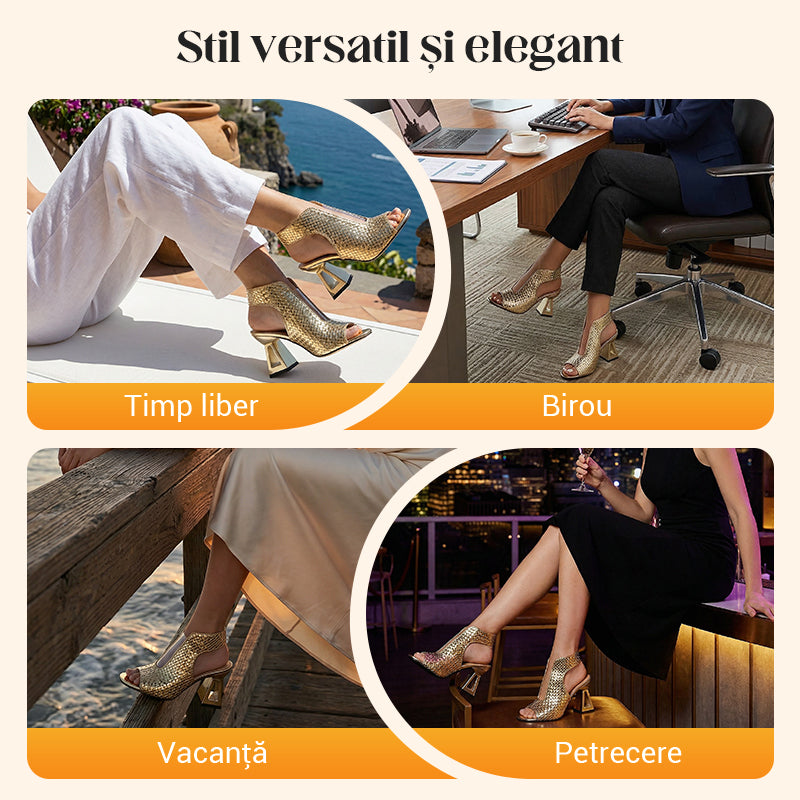 🏖️👠Elegantni sandali z visoko peto in odprtim prstom za ženske – vitke noge, udobna hoja 👡-SI