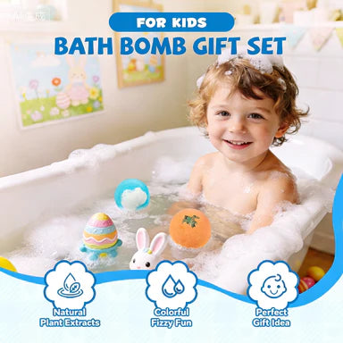 🔥🛁 Natūralios vonios bombos vaikams su dideliais burbulais ir staigmena viduje 🥚✨12 vnt. [1 pakuotė]-LT